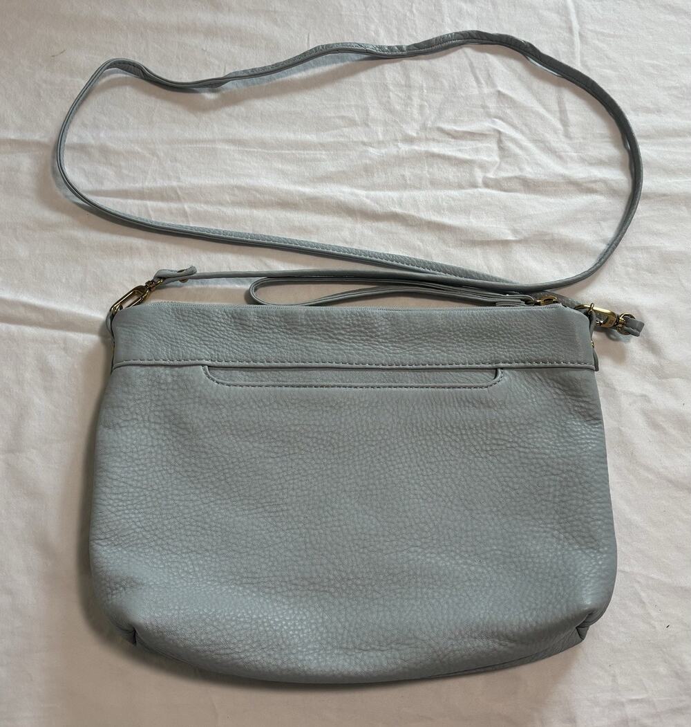HOBO international Natural Soft leather crossbody bag Purse Blue Travel Vacation